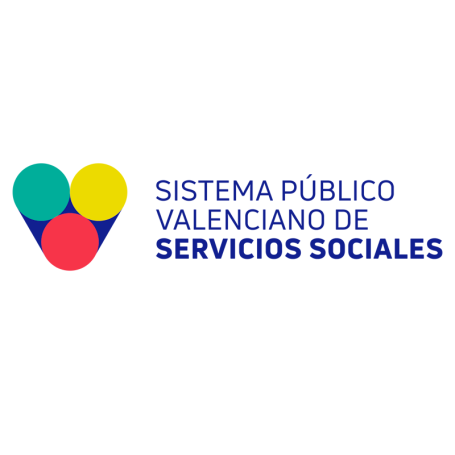 Logotipo del Sistema Público Valenciano de Servicios Sociales con círculos de colores.